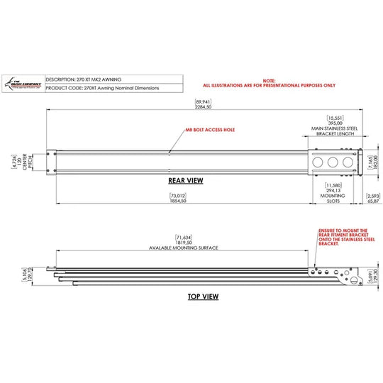 The Bush Company 270 XT Awning Mk2